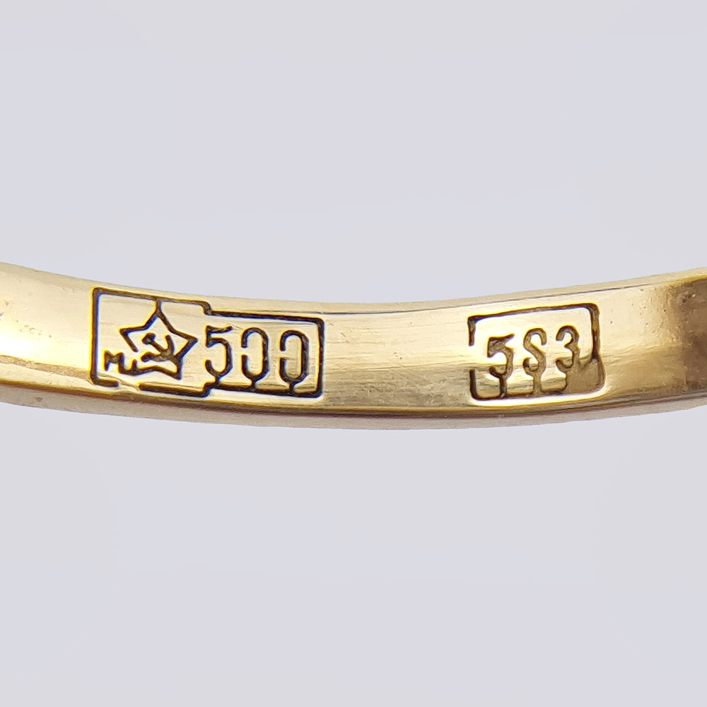 Кольцо из золота 500 пробы с бриллиантами в стиле арт-деко